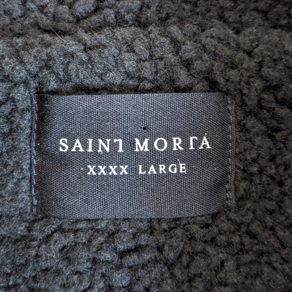 Saint Morta Faux Suede Death proof Sherpa Biker Moto Jacket Size 4XL Black - Picture 7 of 13